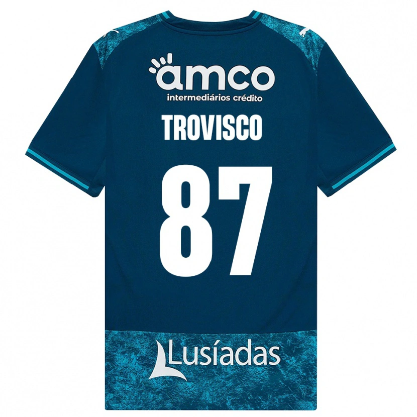 Danxen Kinder João Trovisco #87 Dunkelschiefergrau Mitteltuerkis Auswärtstrikot Trikot 2026/27 T-Shirt Österreich