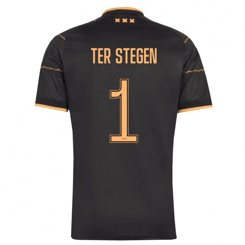 Danxen Kinder Marc-André Ter Stegen #1 Schwarz Orange Auswärtstrikot Trikot 2026/27 T-Shirt Österreich