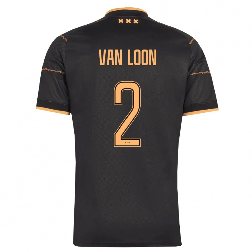 Danxen Kinder Gerain Van Loon #2 Schwarz Orange Auswärtstrikot Trikot 2026/27 T-Shirt Österreich