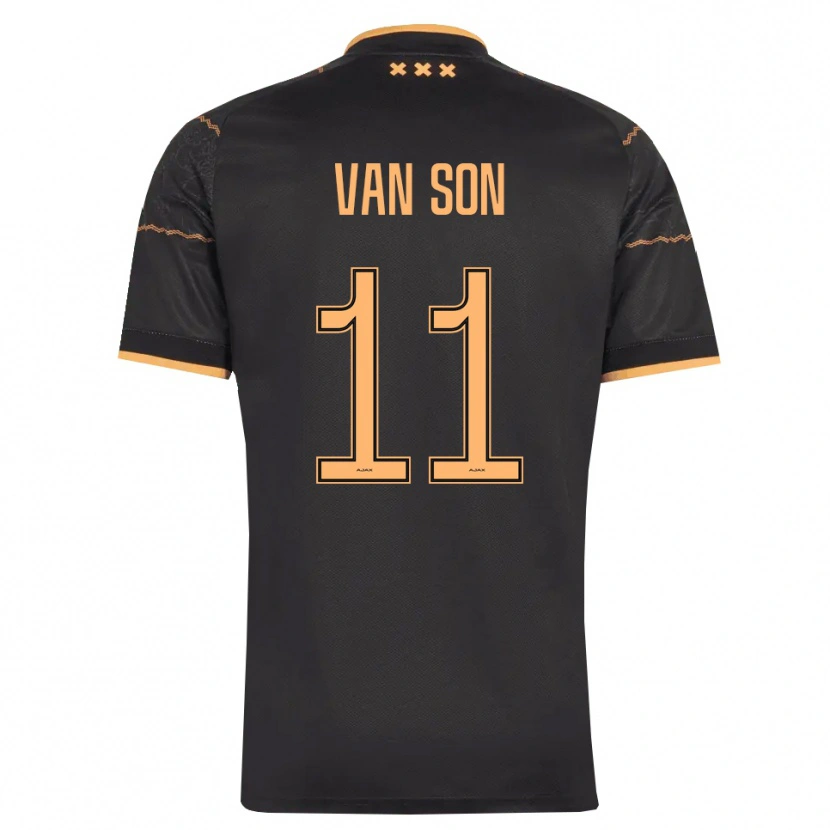 Danxen Kinder Daniël Van Son #11 Schwarz Orange Auswärtstrikot Trikot 2026/27 T-Shirt Österreich