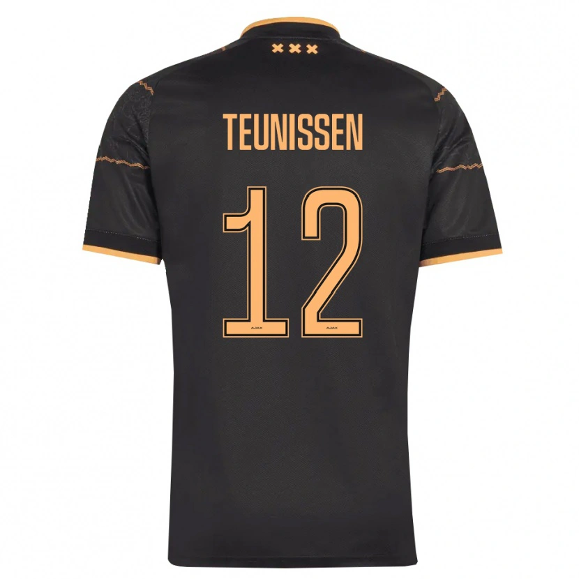Danxen Kinder Jort Teunissen #12 Schwarz Orange Auswärtstrikot Trikot 2026/27 T-Shirt Österreich