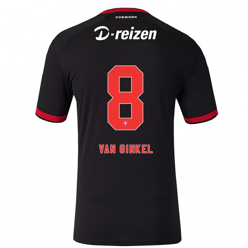 Danxen Kinder Danique Van Ginkel #8 Rot Weiß Schwarz Auswärtstrikot Trikot 2026/27 T-Shirt Österreich