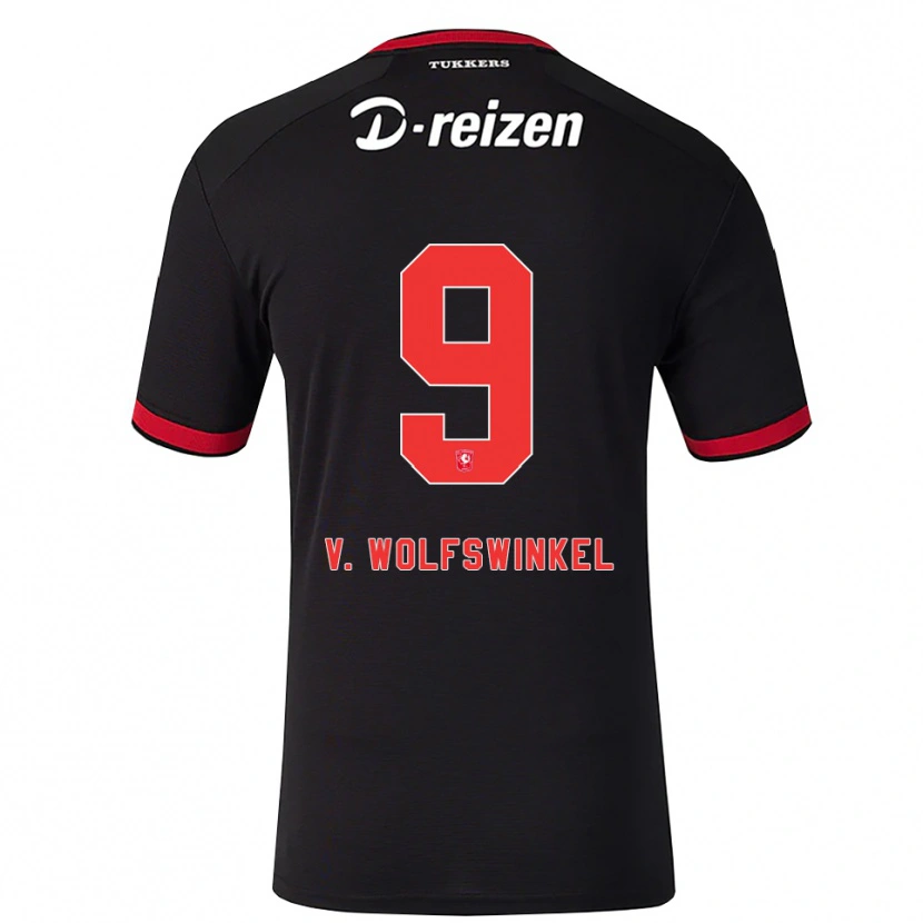 Danxen Kinder Ricky Van Wolfswinkel #9 Rot Weiß Schwarz Auswärtstrikot Trikot 2026/27 T-Shirt Österreich
