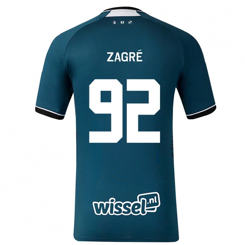 Danxen Kinder Arthur Zagré #92 Dunkelschiefergrau Weiß Auswärtstrikot Trikot 2026/27 T-Shirt Österreich