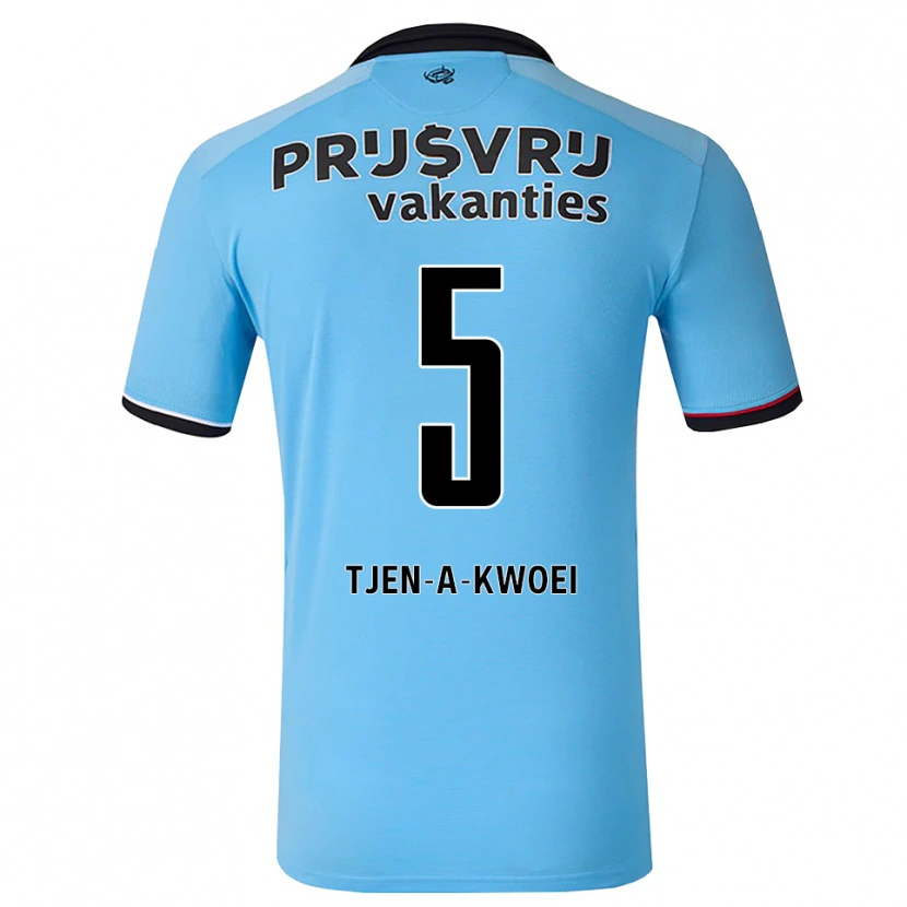 Danxen Kinder Duane Tjen-A-Kwoei #5 Tiefhimmelblau Schwarz Rot Auswärtstrikot Trikot 2026/27 T-Shirt Österreich