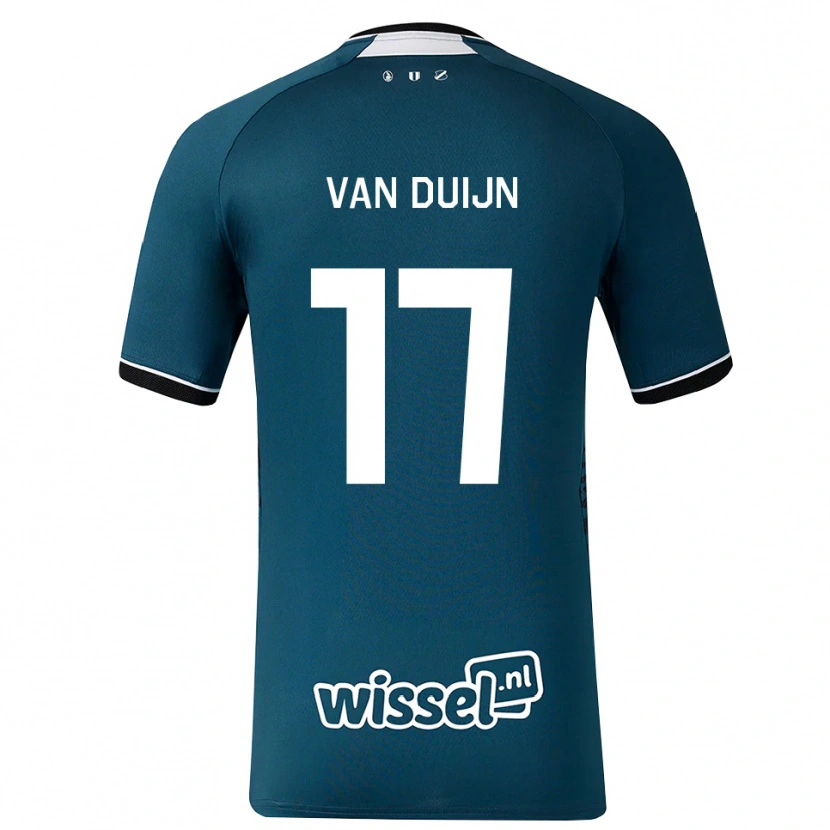 Danxen Kinder Sem Van Duijn #17 Dunkelschiefergrau Weiß Auswärtstrikot Trikot 2026/27 T-Shirt Österreich