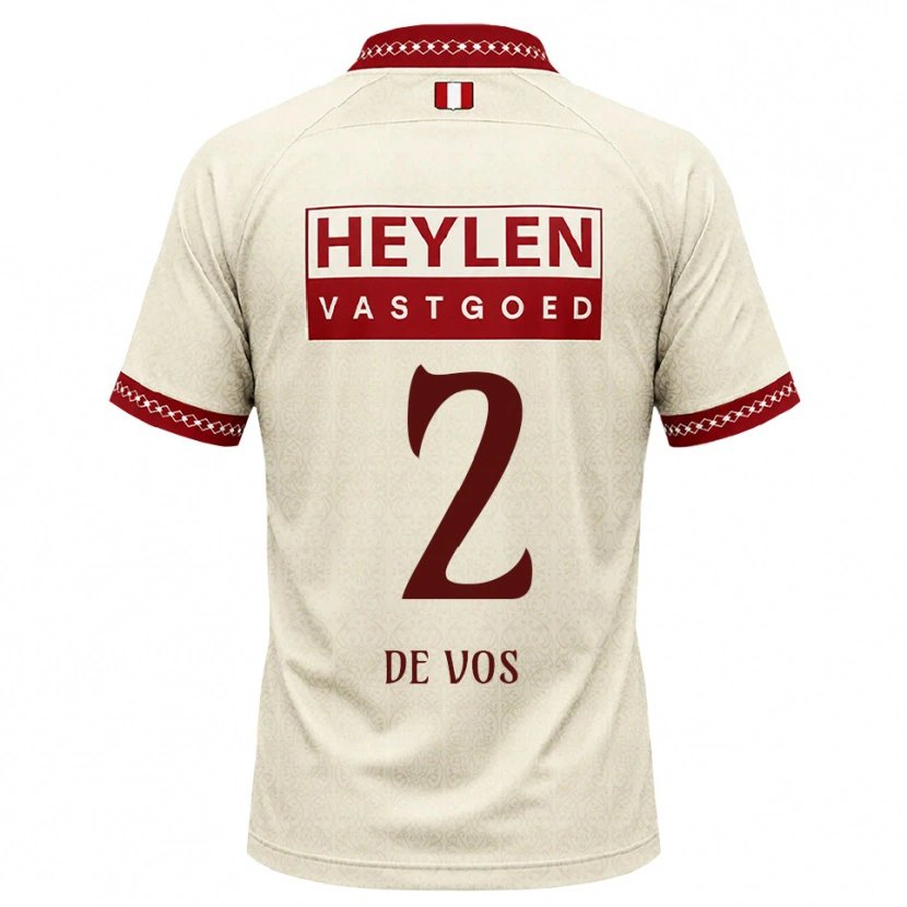 Danxen Kinder Lucas De Vos #2 Beige Rot Auswärtstrikot Trikot 2026/27 T-Shirt Österreich