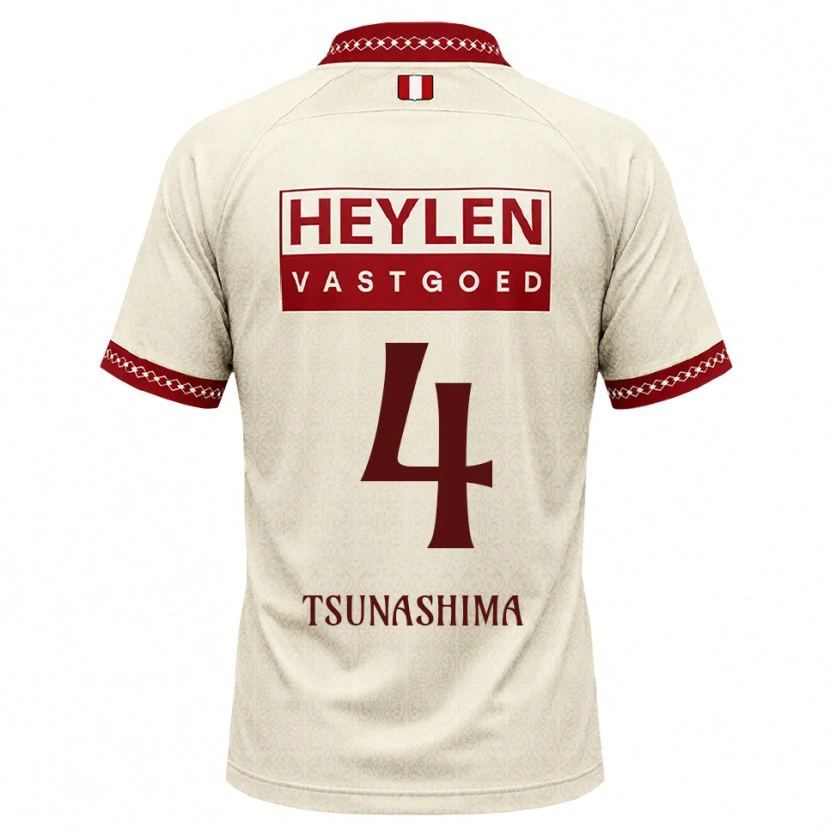 Danxen Kinder Yuto Tsunashima #4 Beige Rot Auswärtstrikot Trikot 2026/27 T-Shirt Österreich