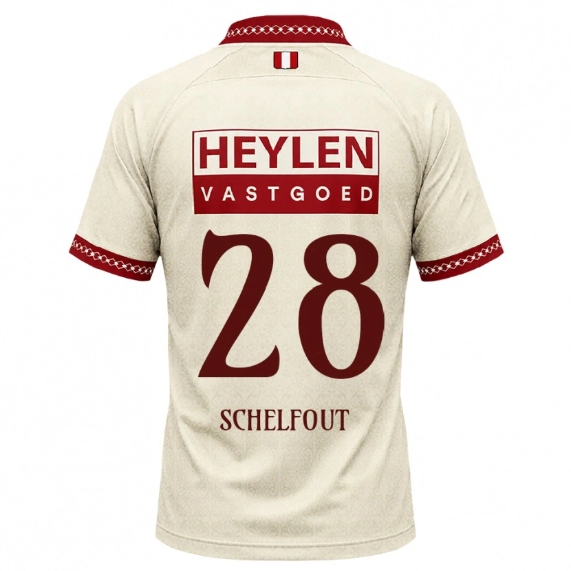 Danxen Kinder Luca Schelfhout #28 Beige Rot Auswärtstrikot Trikot 2026/27 T-Shirt Österreich