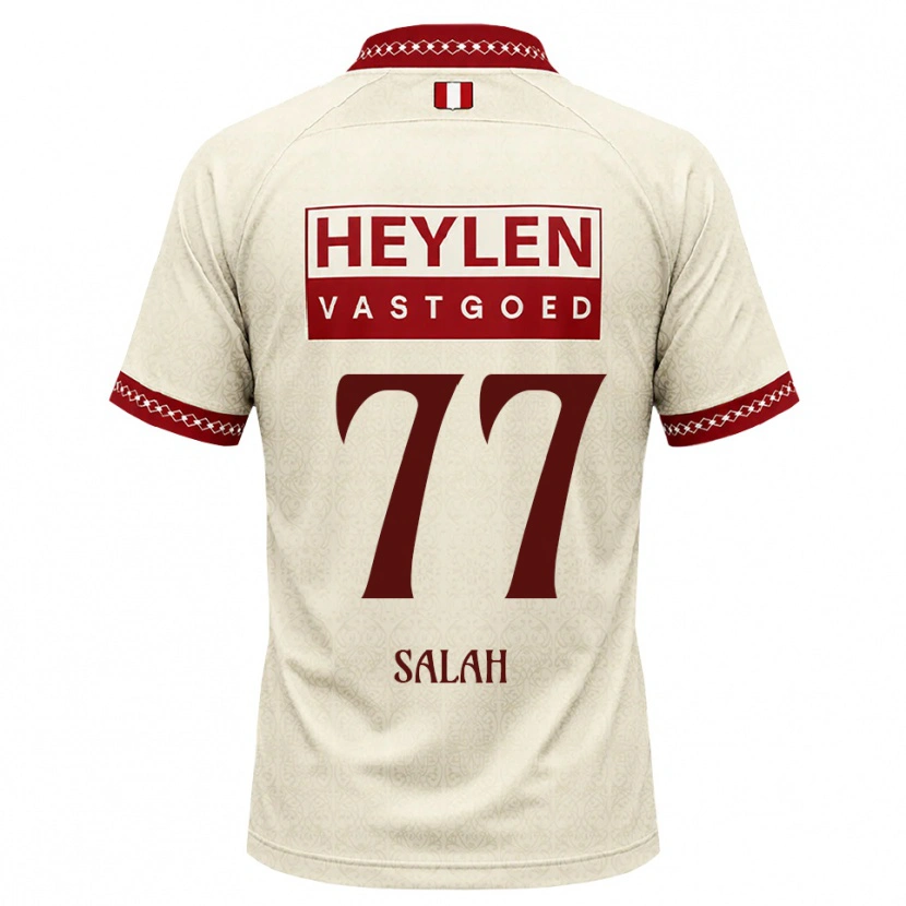 Danxen Kinder Ibrahim Salah #77 Beige Rot Auswärtstrikot Trikot 2026/27 T-Shirt Österreich