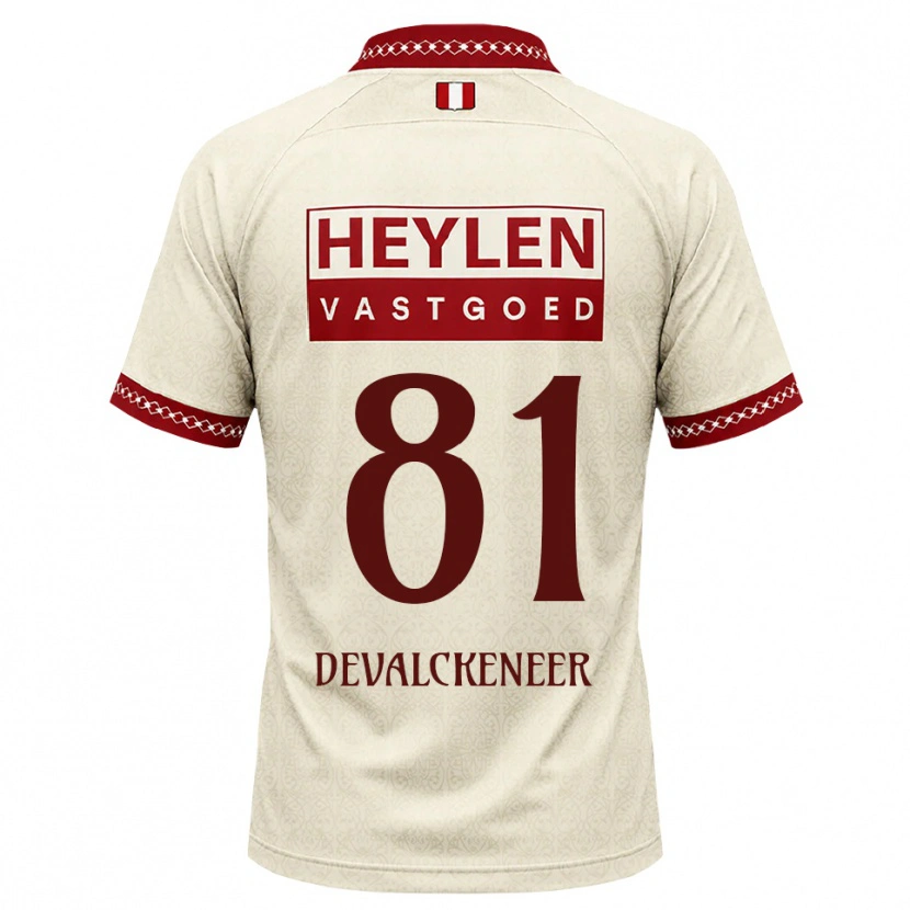 Danxen Kinder Niels Devalckeneer #81 Beige Rot Auswärtstrikot Trikot 2026/27 T-Shirt Österreich