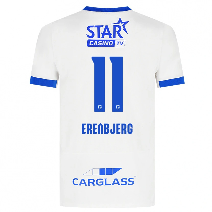 Danxen Kinder Jeppe Erenbjerg #11 Weiß Blau Auswärtstrikot Trikot 2026/27 T-Shirt Österreich