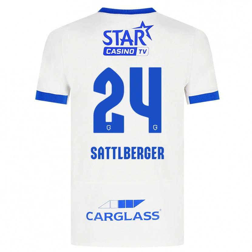 Danxen Kinder Nikolas Sattlberger #24 Weiß Blau Auswärtstrikot Trikot 2026/27 T-Shirt Österreich