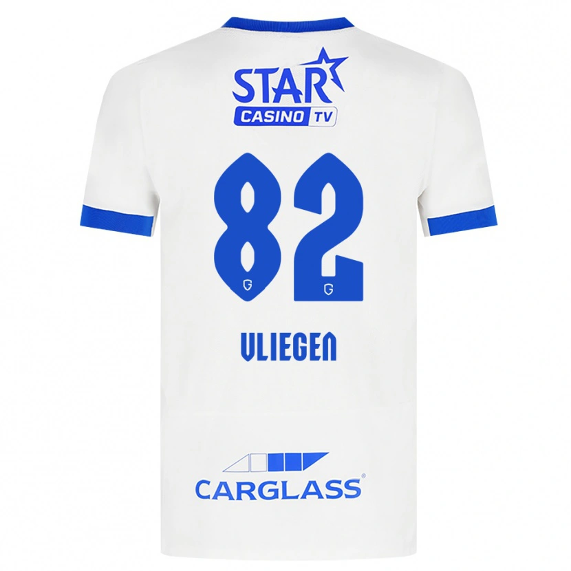 Danxen Kinder Olivier Vliegen #82 Weiß Blau Auswärtstrikot Trikot 2026/27 T-Shirt Österreich