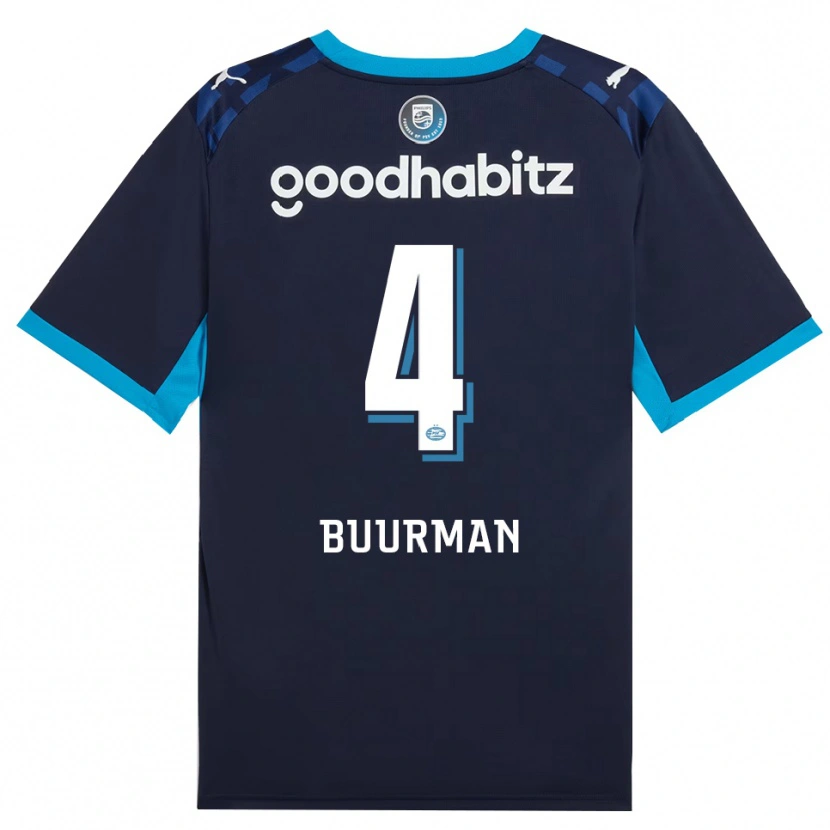 Danxen Kinder Veerle Buurman #4 Himmelblau Königlichblau Ausweichtrikot Trikot 2026/27 T-Shirt Österreich
