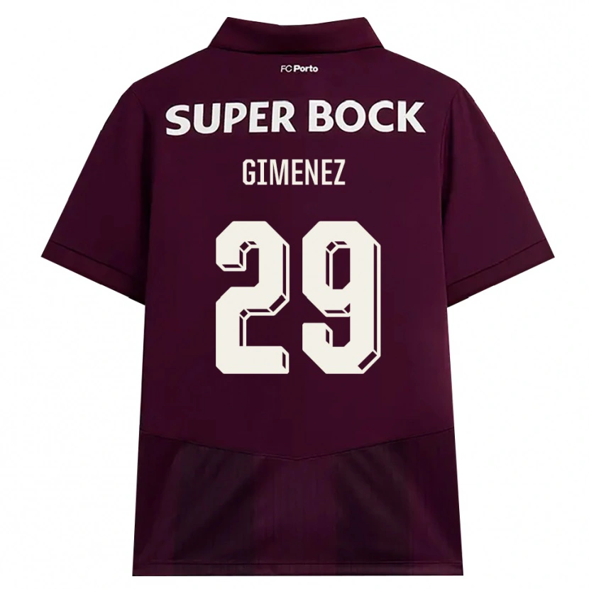 Danxen Kinder Santiago Gimenez #29 Burgund Weiß Auswärtstrikot Trikot 2026/27 T-Shirt Österreich
