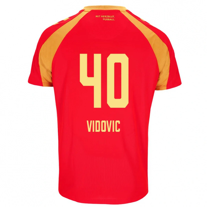 Danxen Kinder Gabriel Vidovic #40 Rot Orange Schwarz Auswärtstrikot Trikot 2026/27 T-Shirt Österreich