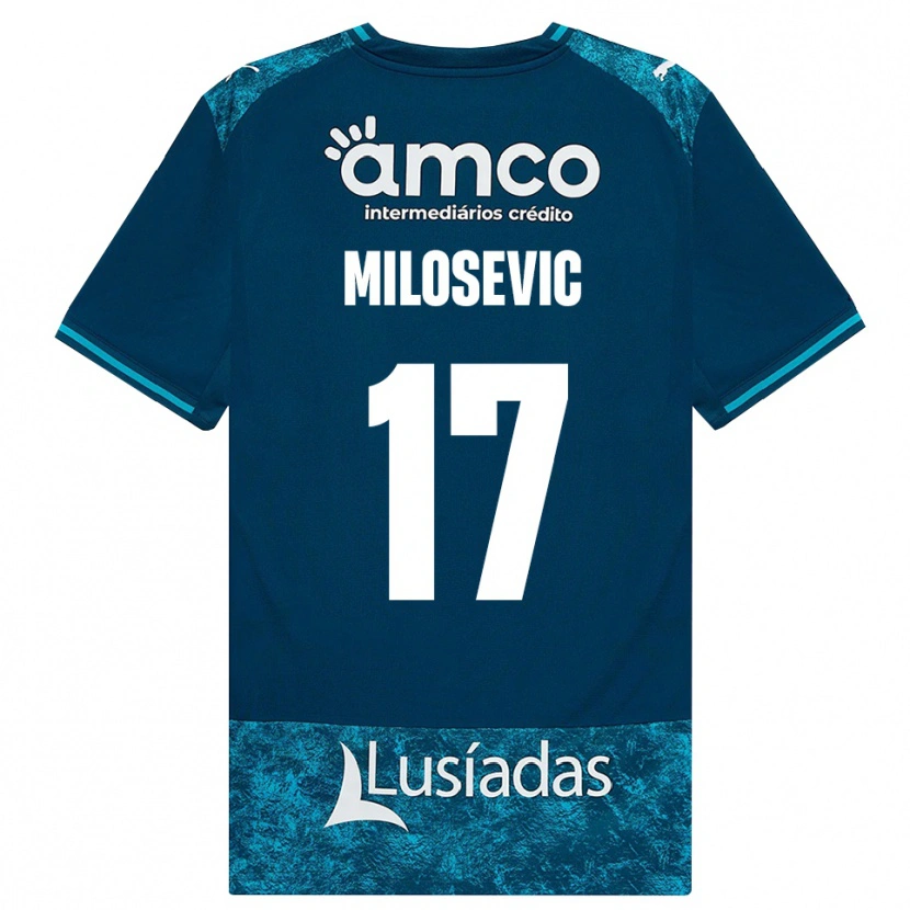 Danxen Kinder Jovan Milosevic #17 Dunkelschiefergrau Mitteltuerkis Auswärtstrikot Trikot 2026/27 T-Shirt Österreich