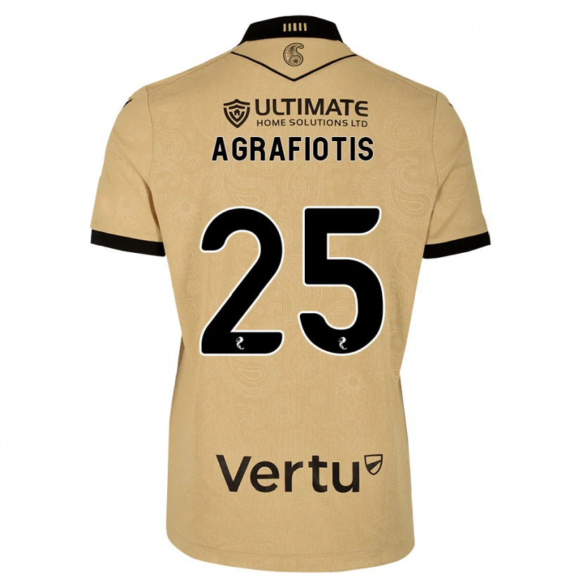 Danxen Kinder Nikolas Agrafiotis #25 Burlywood Schwarz Auswärtstrikot Trikot 2026/27 T-Shirt Österreich