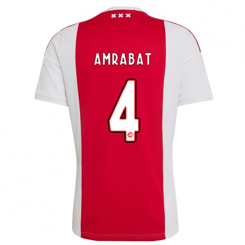 Danxen Kinder Sofyan Amrabat #4 Rot Weiß Gelb Heimtrikot Trikot 2026/27 T-Shirt Österreich
