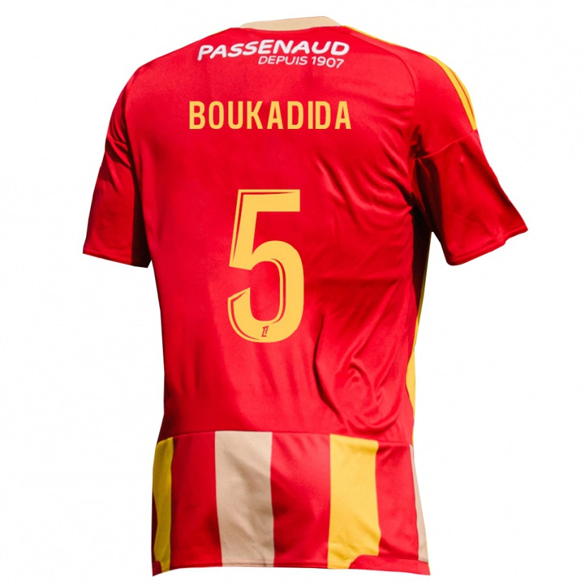 Danxen Herren Rayan Boukadida #5 Rot Gelb Grün Heimtrikot Trikot 2026/27 T-Shirt Österreich