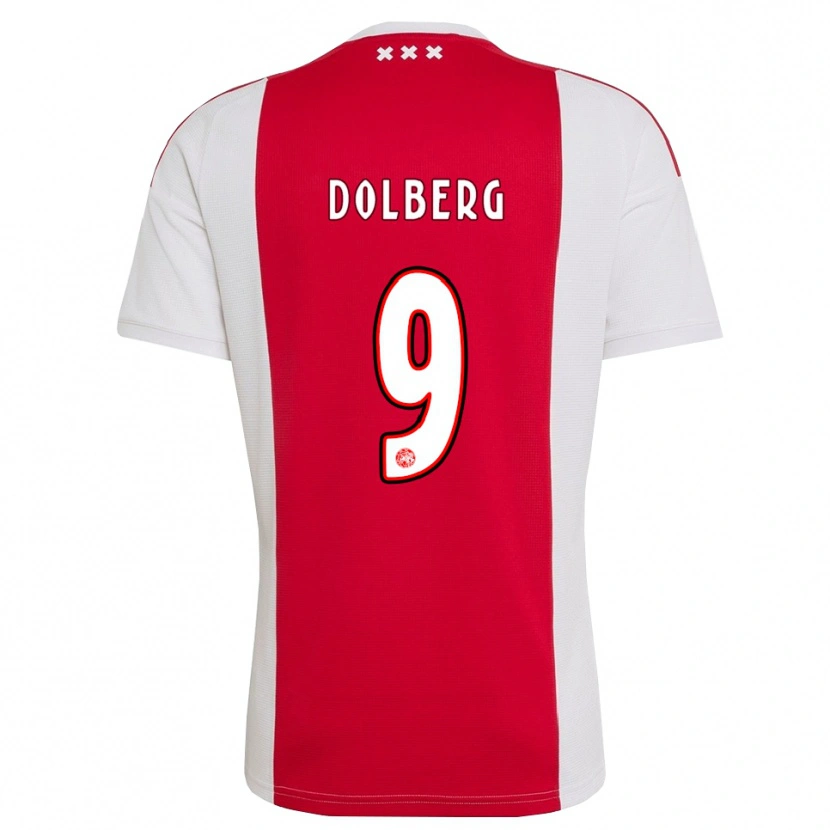 Danxen Herren Kasper Dolberg #9 Rot Weiß Gelb Heimtrikot Trikot 2026/27 T-Shirt Österreich