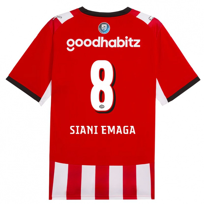 Danxen Herren Ezechiel Siani Emaga #8 Rot Weiß Schwarz Heimtrikot Trikot 2026/27 T-Shirt Österreich