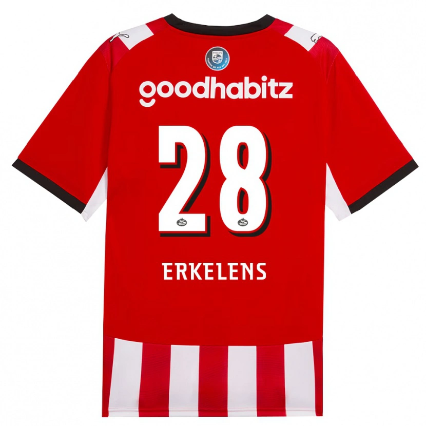 Danxen Herren Kwint Erkelens #28 Rot Weiß Schwarz Heimtrikot Trikot 2026/27 T-Shirt Österreich