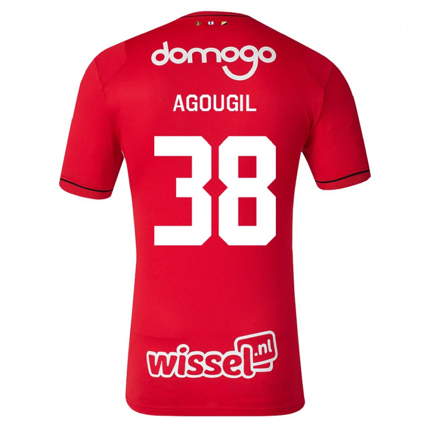 Danxen Herren Oualid Agougil #38 Rot Weiß Schwarz Heimtrikot Trikot 2026/27 T-Shirt Österreich