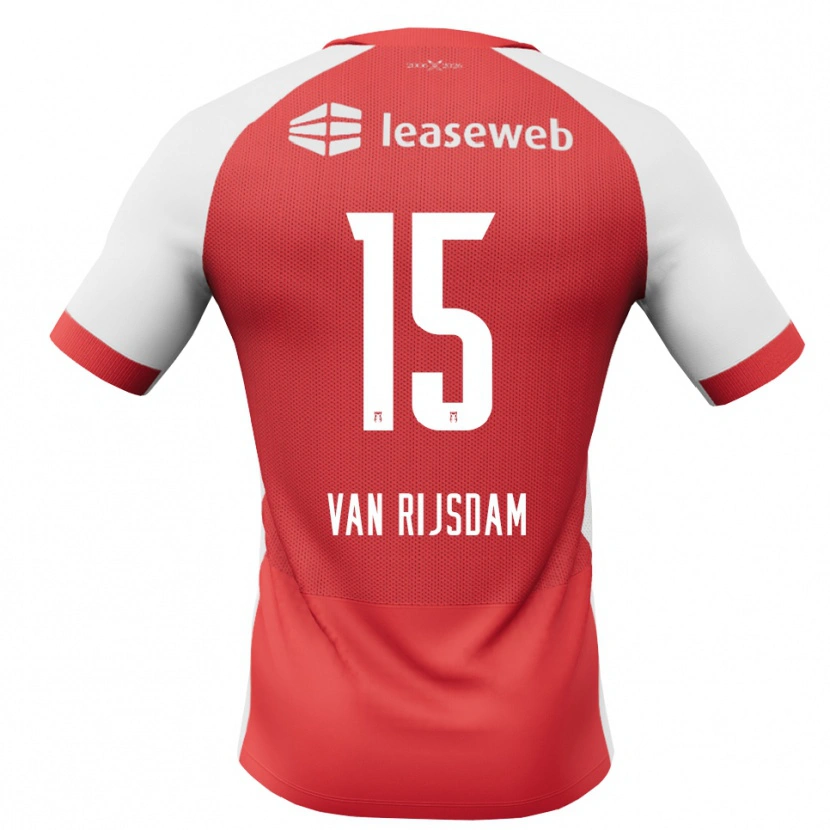 Danxen Herren Julian Van Rijsdam #15 Rot Weiß Schwarz Heimtrikot Trikot 2026/27 T-Shirt Österreich