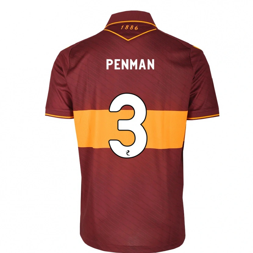 Danxen Herren Jenna Penman #3 Orange Maroon Auswärtstrikot Trikot 2026/27 T-Shirt Österreich