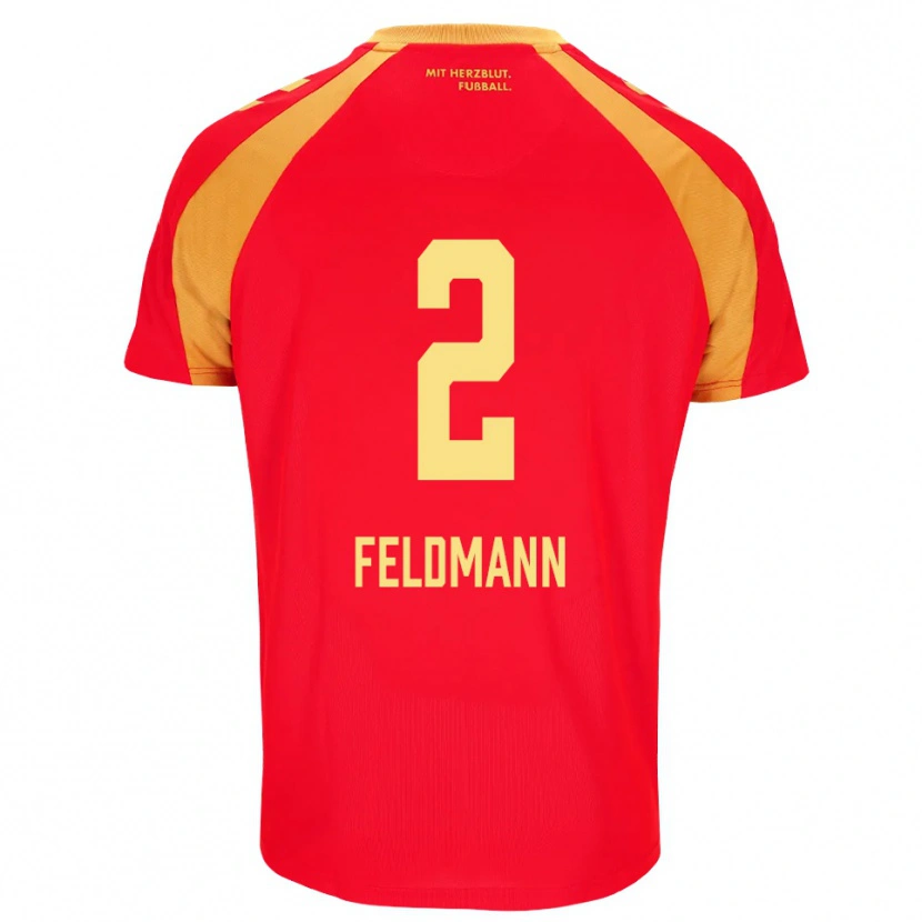 Danxen Herren Ole Feldmann #2 Rot Orange Schwarz Auswärtstrikot Trikot 2026/27 T-Shirt Österreich
