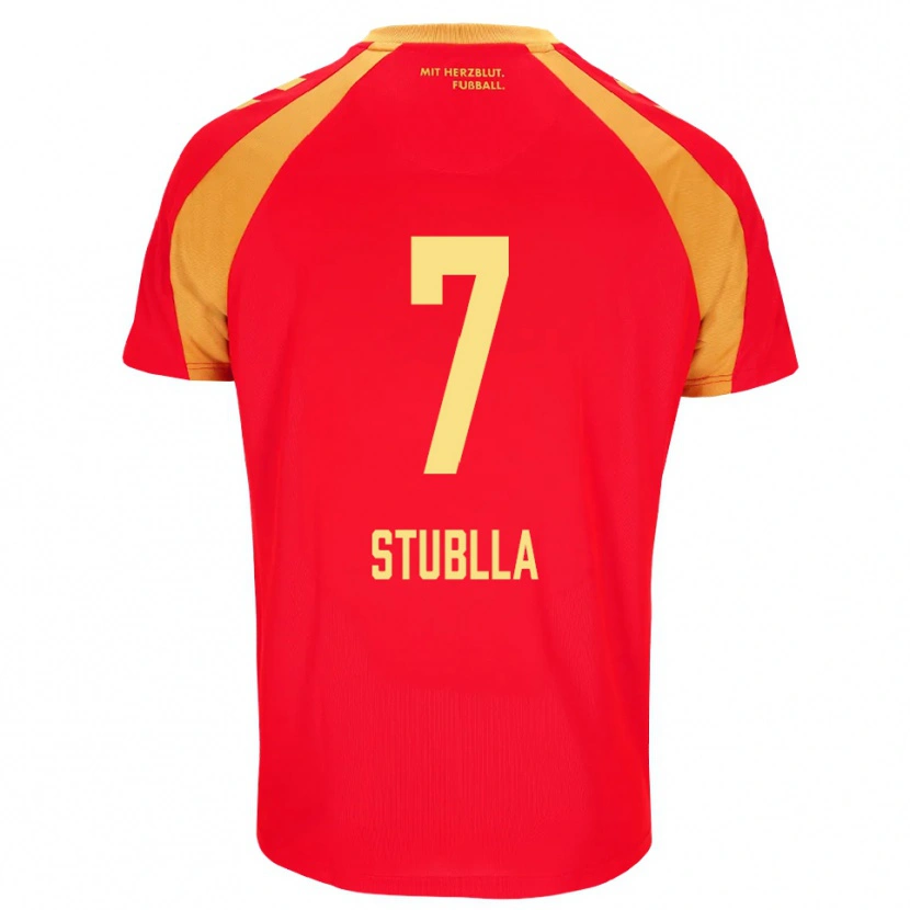 Danxen Herren Shkrep Stublla #7 Rot Orange Schwarz Auswärtstrikot Trikot 2026/27 T-Shirt Österreich
