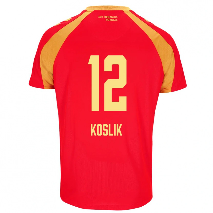 Danxen Herren Michel Koslik #12 Rot Orange Schwarz Auswärtstrikot Trikot 2026/27 T-Shirt Österreich