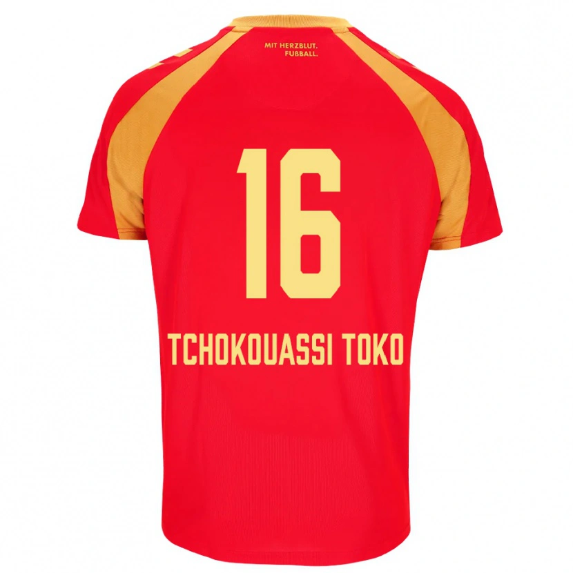 Danxen Herren Daryl Tchokouassi Toko #16 Rot Orange Schwarz Auswärtstrikot Trikot 2026/27 T-Shirt Österreich