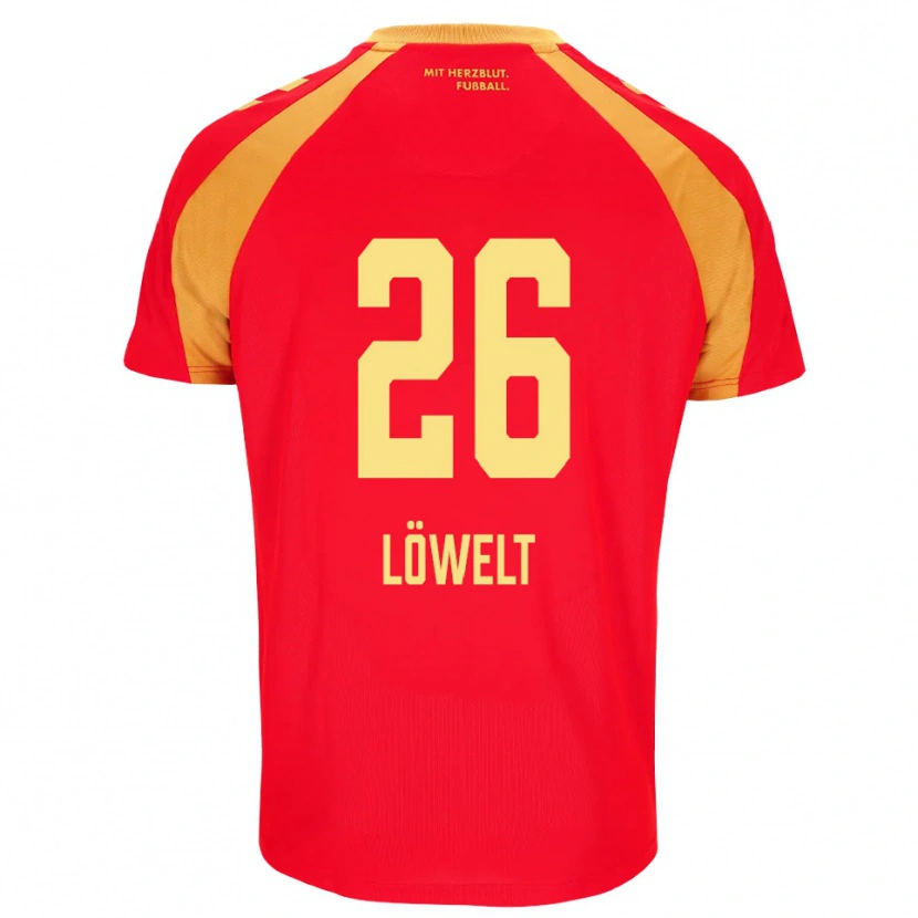 Danxen Herren Luca Löwelt #26 Rot Orange Schwarz Auswärtstrikot Trikot 2026/27 T-Shirt Österreich