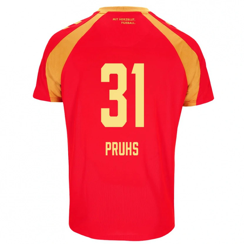 Danxen Herren Florian Pruhs #31 Rot Orange Schwarz Auswärtstrikot Trikot 2026/27 T-Shirt Österreich
