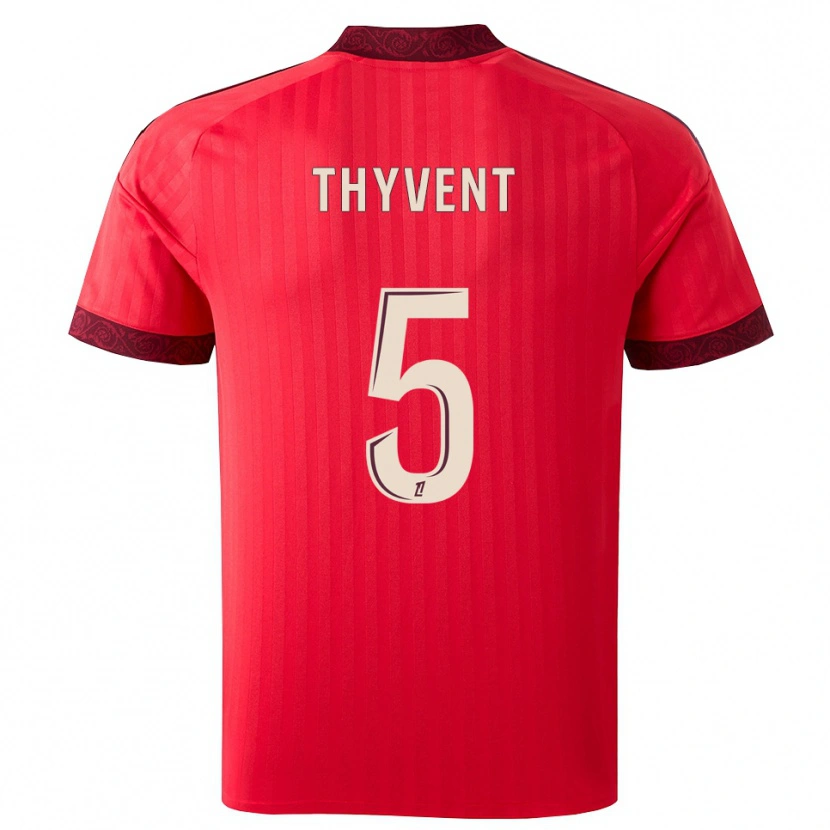 Danxen Herren Estéban Thyvent #5 Burgund Rot Weiß Auswärtstrikot Trikot 2026/27 T-Shirt Österreich