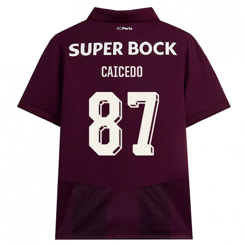 Danxen Herren Brayan Caicedo #87 Burgund Weiß Auswärtstrikot Trikot 2026/27 T-Shirt Österreich