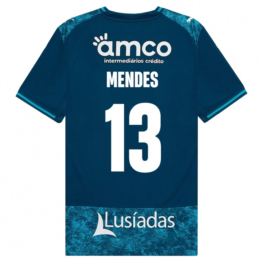Danxen Herren Emmanuel Mendes #13 Dunkelschiefergrau Mitteltuerkis Auswärtstrikot Trikot 2026/27 T-Shirt Österreich