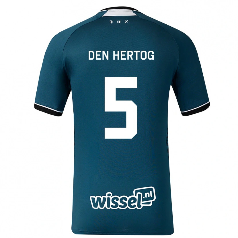 Danxen Herren Mees Den Hertog #5 Dunkelschiefergrau Weiß Auswärtstrikot Trikot 2026/27 T-Shirt Österreich