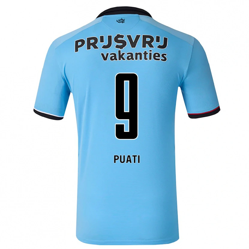 Danxen Herren Kelson Puati #9 Tiefhimmelblau Schwarz Rot Auswärtstrikot Trikot 2026/27 T-Shirt Österreich
