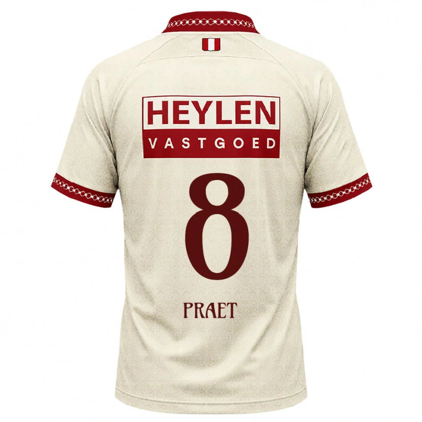 Danxen Herren Dennis Praet #8 Beige Rot Auswärtstrikot Trikot 2026/27 T-Shirt Österreich