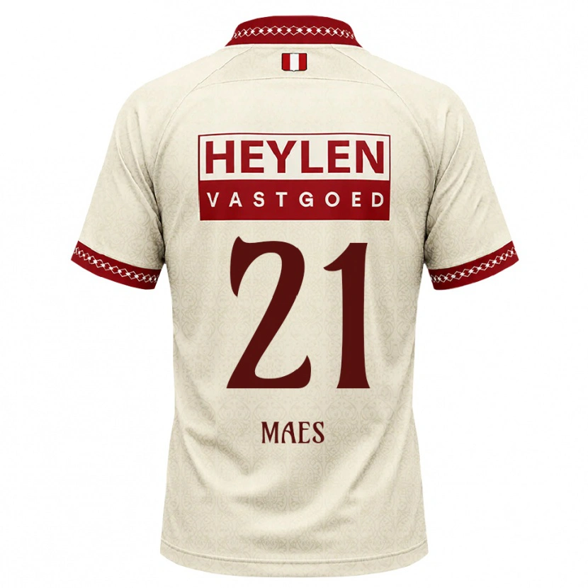 Danxen Herren Noa Maes #21 Beige Rot Auswärtstrikot Trikot 2026/27 T-Shirt Österreich