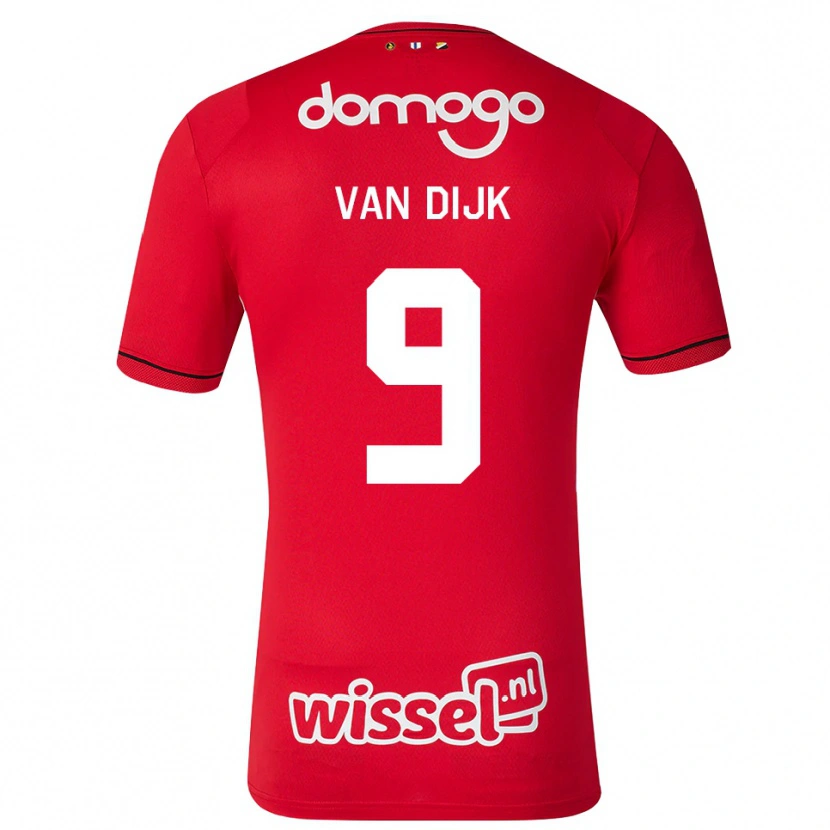 Danxen Damen Bright Van Dijk #9 Rot Weiß Schwarz Heimtrikot Trikot 2026/27 T-Shirt Österreich