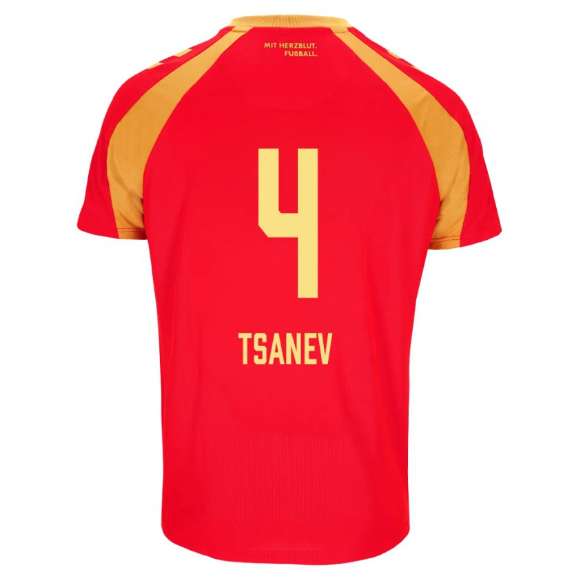 Danxen Damen Simeon Tsanev #4 Rot Orange Schwarz Auswärtstrikot Trikot 2026/27 T-Shirt Österreich