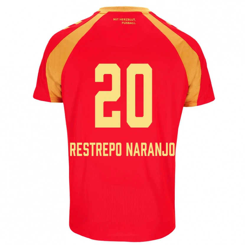 Danxen Damen Pedro Restrepo Naranjo #20 Rot Orange Schwarz Auswärtstrikot Trikot 2026/27 T-Shirt Österreich