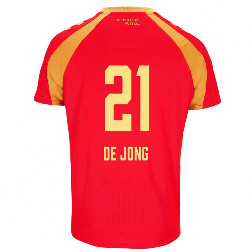 Danxen Damen Travis De Jong #21 Rot Orange Schwarz Auswärtstrikot Trikot 2026/27 T-Shirt Österreich