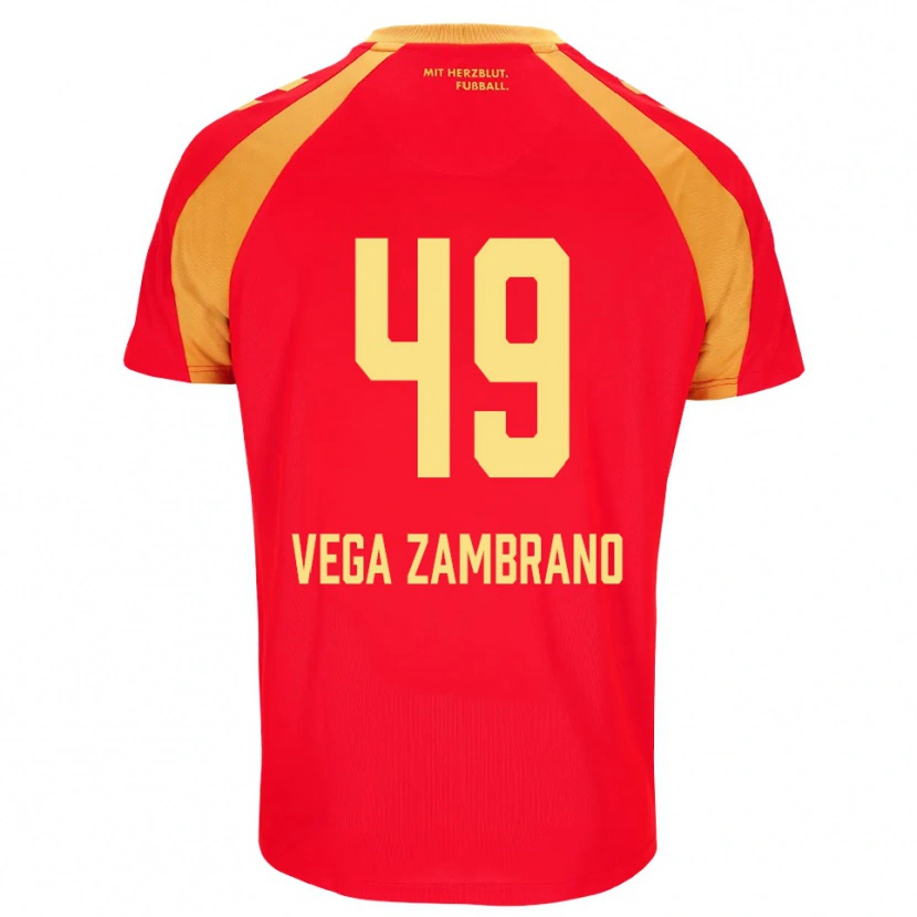 Danxen Damen Joel Vega Zambrano #49 Rot Orange Schwarz Auswärtstrikot Trikot 2026/27 T-Shirt Österreich