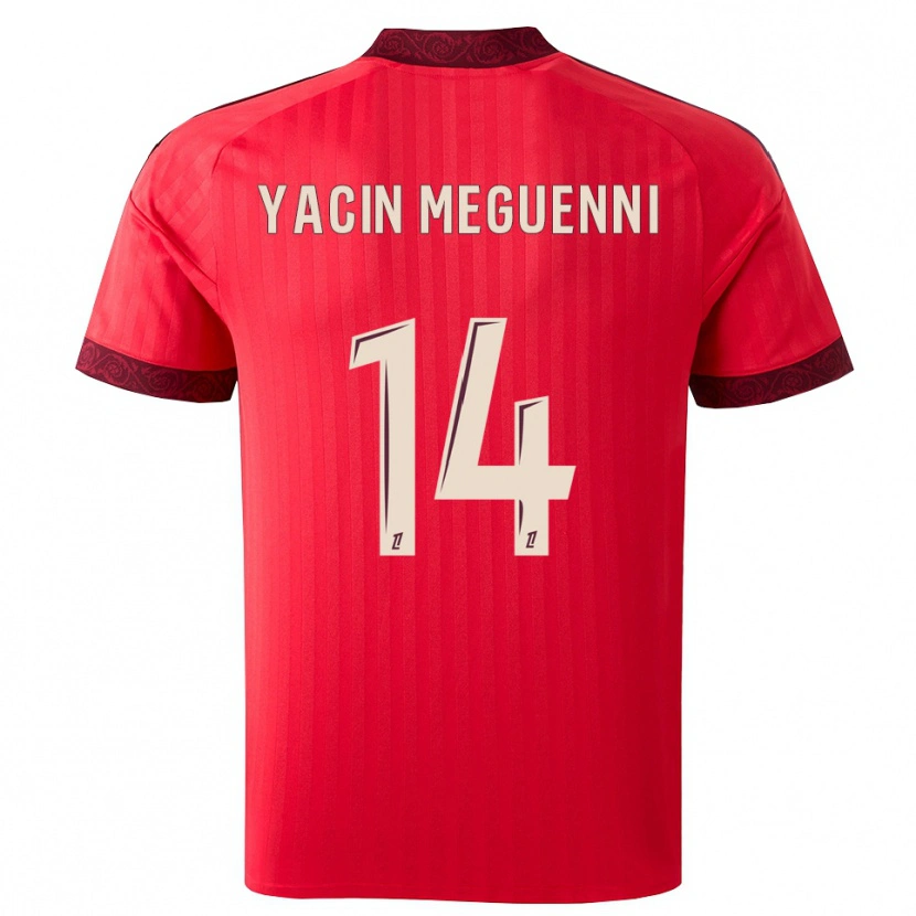 Danxen Damen Mohamed Yacin Meguenni #14 Burgund Rot Weiß Auswärtstrikot Trikot 2026/27 T-Shirt Österreich